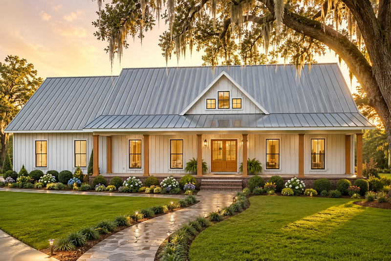 Dream House Plan - Exterior - Front Elevation 3 for Farmhouse House Plan #44-319 - 4 bed, 3.5 bath