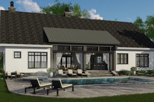 Exterior - Rear Elevation for Farmhouse House Plan #51-1144 - 4 bed, 3.5 bath