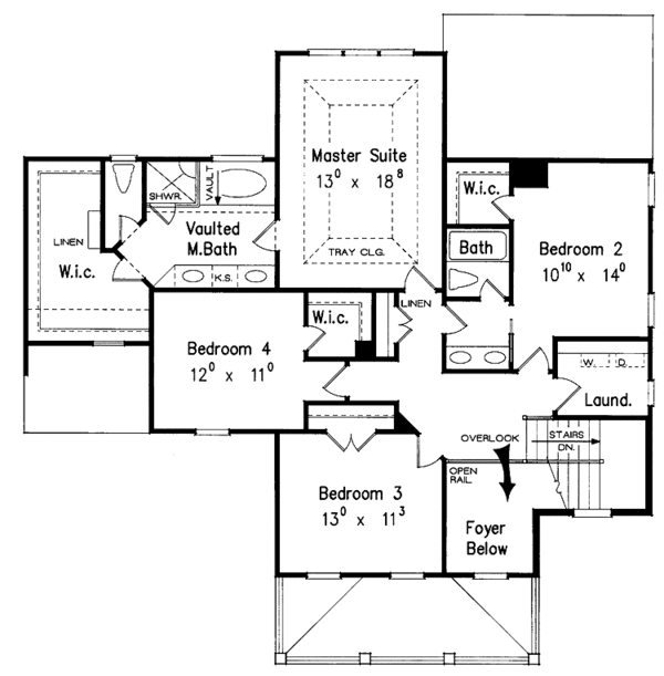 House Plan Design - Classical Floor Plan - Upper Floor Plan #927-569