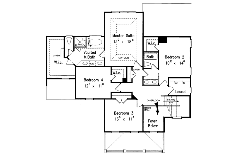 Home Plan - Floor Plan - Upper Floor for Classical House Plan #927-569 - 4 bed, 2.5 bath