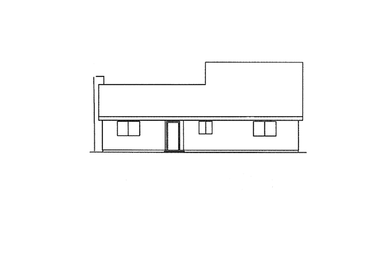 Exterior - Rear Elevation for Country House Plan #60-770 - 3 bed, 2 bath