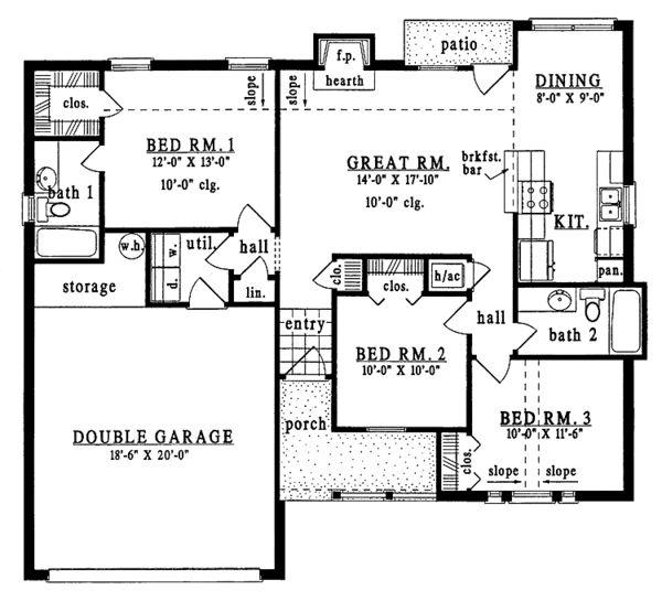 Dream House Plan - Country Floor Plan - Main Floor Plan #42-535
