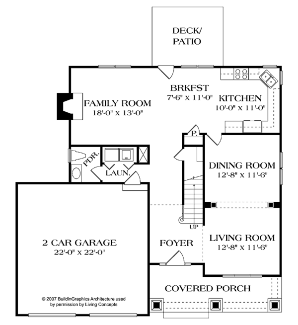 House Design - Craftsman Floor Plan - Main Floor Plan #453-498