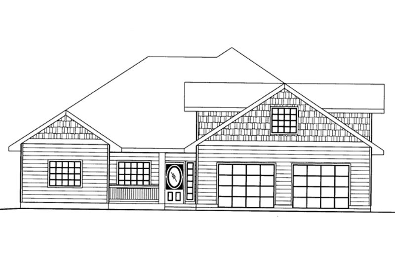 House Blueprint - Exterior - Front Elevation 4 for Ranch House Plan #117-854 - 2 bed, 2 bath