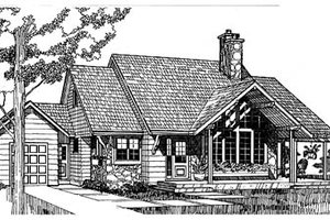 Cottage Exterior - Front Elevation Plan #47-104
