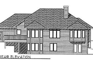 Exterior - Rear Elevation for Traditional House Plan #70-270 - 3 bed, 2.5 bath