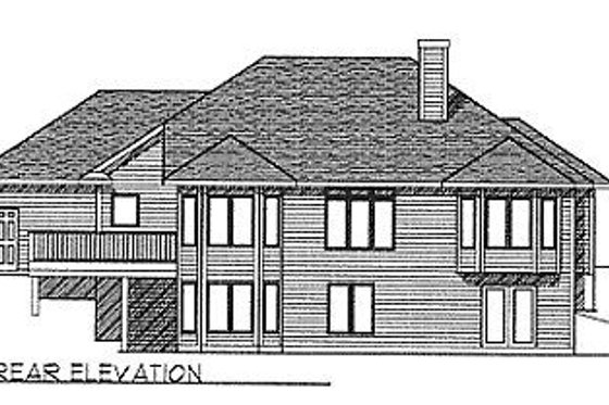 Exterior - Rear Elevation for Traditional House Plan #70-270 - 3 bed, 2.5 bath