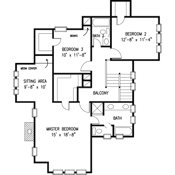 House Plan Design - Victorian Floor Plan - Upper Floor Plan #410-191