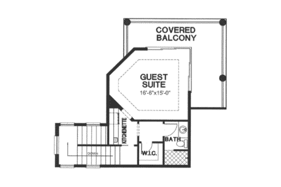 Floor Plan - Upper Floor for Mediterranean House Plan #115-193 - 3 bed, 4 bath