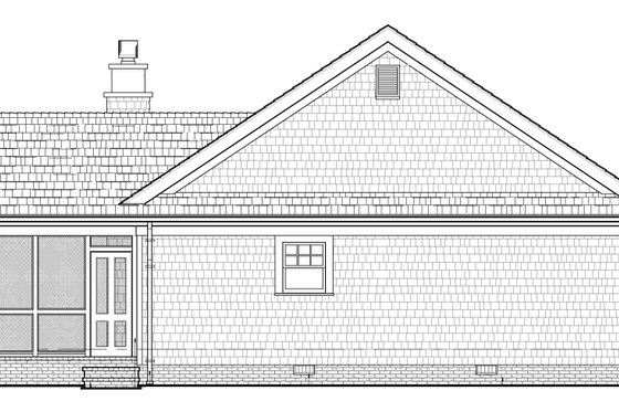 Exterior - Rear Elevation for Bungalow House Plan #137-270 - 3 bed, 2 bath