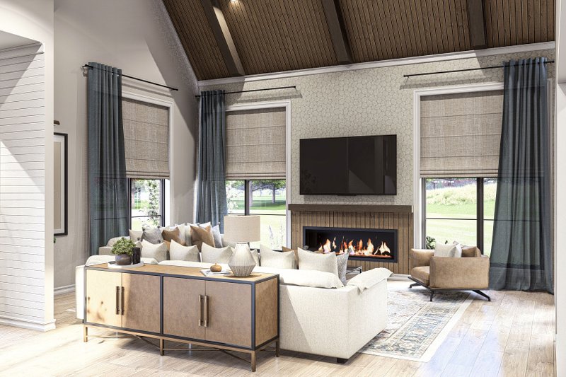Architectural House Design - Interior - Family Room for Modern House Plan #455-496 - 3 bed, 2.5 bath