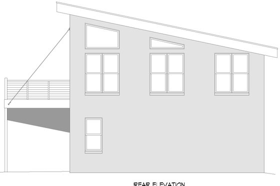 Exterior - Rear Elevation for Contemporary House Plan #932-286 - 1 bed, 1 bath
