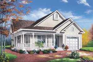 Cottage Exterior - Front Elevation Plan #23-135