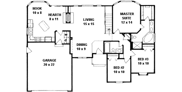 Architectural House Design - Traditional Floor Plan - Main Floor Plan #58-194