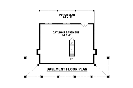 Floor Plan - Lower Floor for Country House Plan #81-385 - 3 bed, 2.5 bath