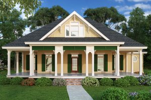 Cottage Exterior - Front Elevation Plan #45-583