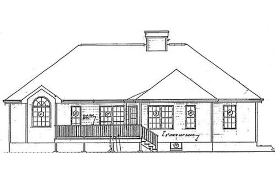Exterior - Rear Elevation for Traditional House Plan #312-399 - 3 bed, 2 bath
