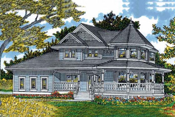 Exterior - Front Elevation for Victorian House Plan #47-427 - 4 bed, 2.5 bath
