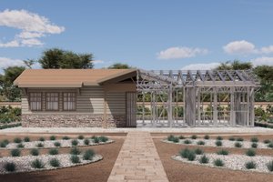 Exterior - Front Elevation 6 for Ranch House Plan #1106-100 - 2 bed, 1 bath