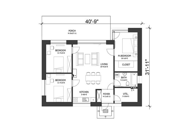 Modern Floor Plan - Main Floor Plan #538-12