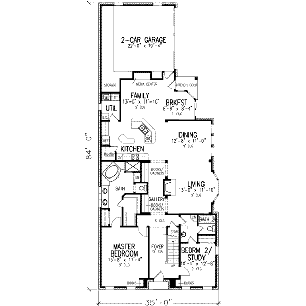 Architectural House Design - European Floor Plan - Main Floor Plan #410-362