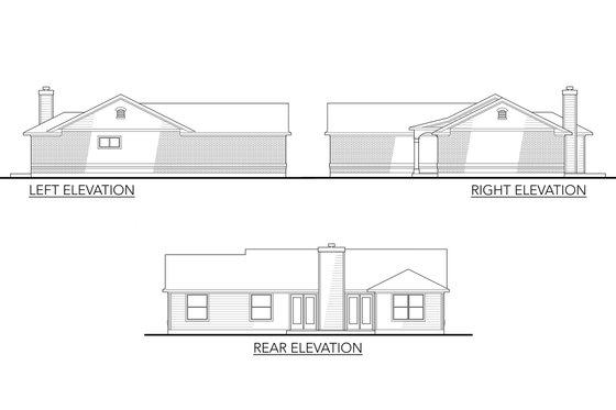 Exterior - Other Elevation for Ranch House Plan #80-102 - 4 bed, 2 bath