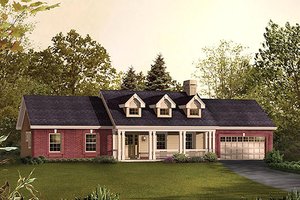 House Blueprint - Traditional Exterior - Front Elevation Plan #57-393
