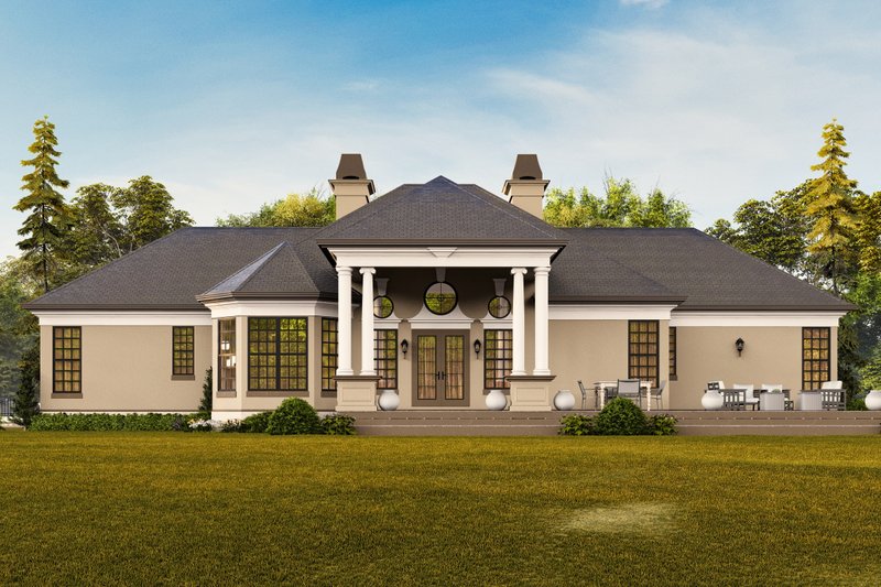 Home Plan - Exterior - Rear Elevation for European House Plan #119-322 - 4 bed, 3 bath