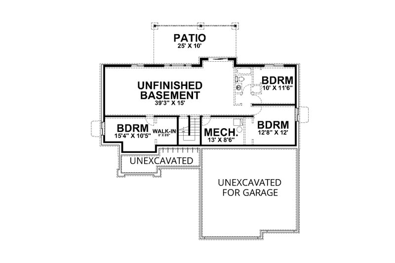 Architectural House Design - Floor Plan - Lower Floor for Craftsman House Plan #112-258 - 6 bed, 3.5 bath