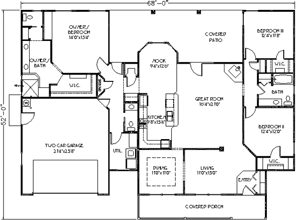 Country Floor Plan - Main Floor Plan #24-219