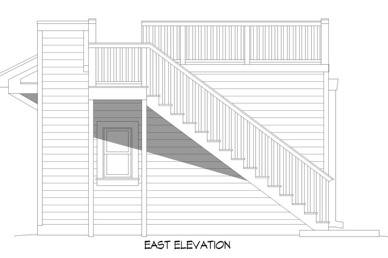 House Blueprint - Exterior - Rear Elevation for Bungalow House Plan #932-625, 1 bath