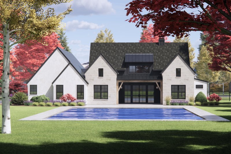 Home Plan - Exterior - Rear Elevation for European House Plan #1096-84 - 4 bed, 3.5 bath