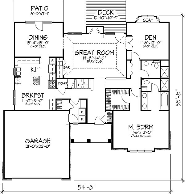 Dream House Plan - Traditional Floor Plan - Main Floor Plan #320-362