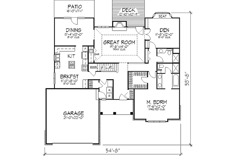 Dream House Plan - Floor Plan - Main Floor for Traditional House Plan #320-362 - 3 bed, 3 bath