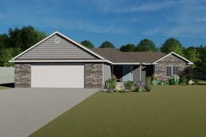 Ranch Exterior - Front Elevation Plan #1064-21