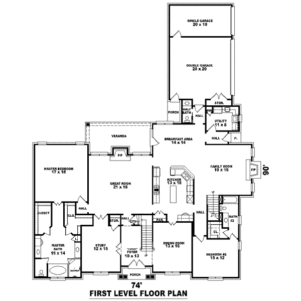 Colonial Floor Plan - Main Floor Plan #81-1646
