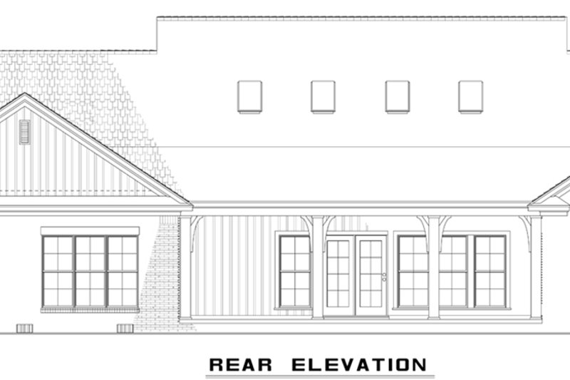 Architectural House Design - Exterior - Rear Elevation 1 for European House Plan #17-2543 - 3 bed, 2.5 bath