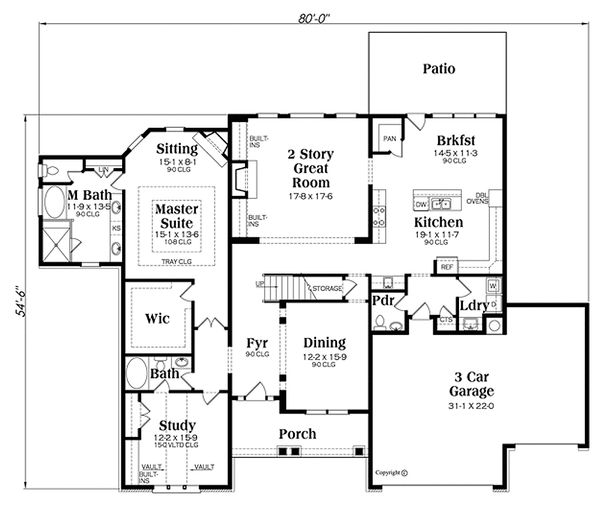 Traditional Floor Plan - Main Floor Plan #419-274