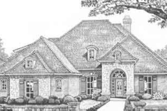 Exterior - Front Elevation for European House Plan #310-377 - 3 bed, 2.5 bath