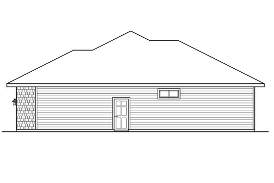 Exterior - Other Elevation 1 for Prairie House Plan #124-1012 - 3 bed, 3.5 bath