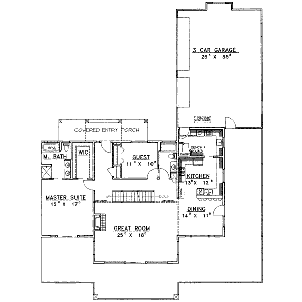 Home Plan - Modern Floor Plan - Main Floor Plan #117-385
