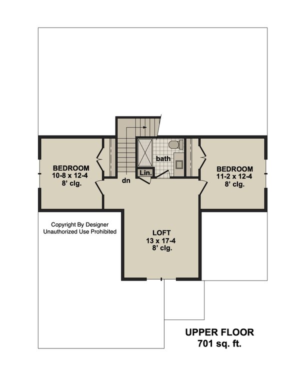 House Plan Design - Floor Plan - Upper Floor for Farmhouse House Plan #51-1535 - 3 bed, 2.5 bath