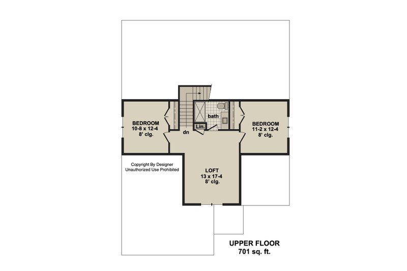 House Plan Design - Floor Plan - Upper Floor for Farmhouse House Plan #51-1535 - 3 bed, 2.5 bath