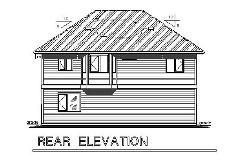 Home Plan - Exterior - Rear Elevation for Traditional House Plan #18-319 - 2 bed, 2 bath