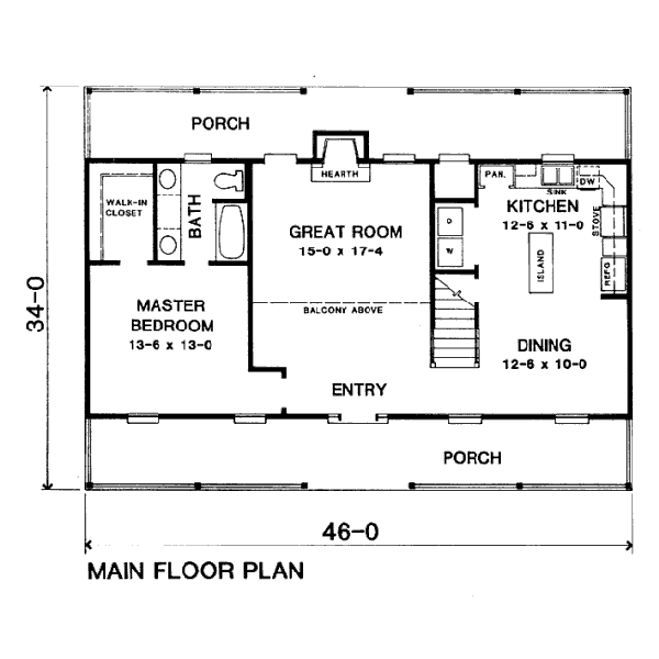 Country Floor Plan - Main Floor Plan #10-207