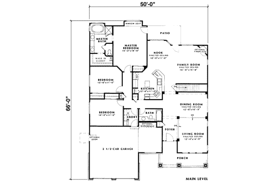 Floor Plan - Main Floor for European House Plan #312-341 - 3 bed, 2 bath