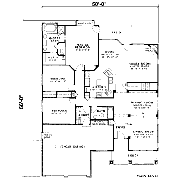 European Style House Plan - 3 Beds 2 Baths 2108 Sq/Ft Plan #312-341 ...