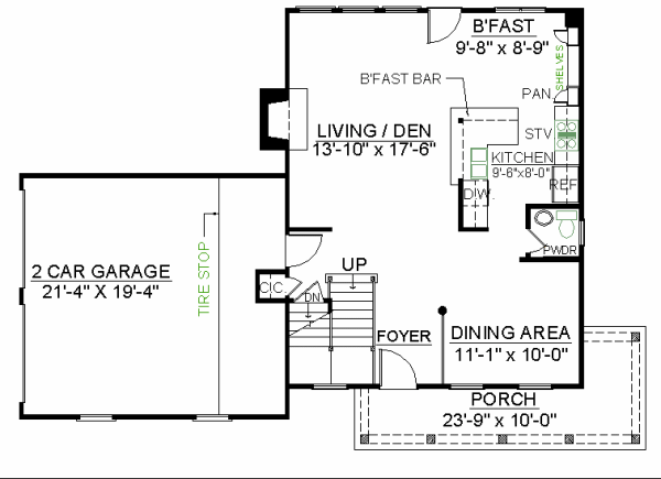 European Floor Plan - Main Floor Plan #119-273