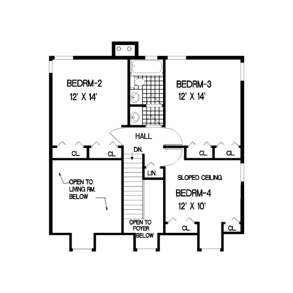 Dream House Plan - Southern Floor Plan - Upper Floor Plan #3-176