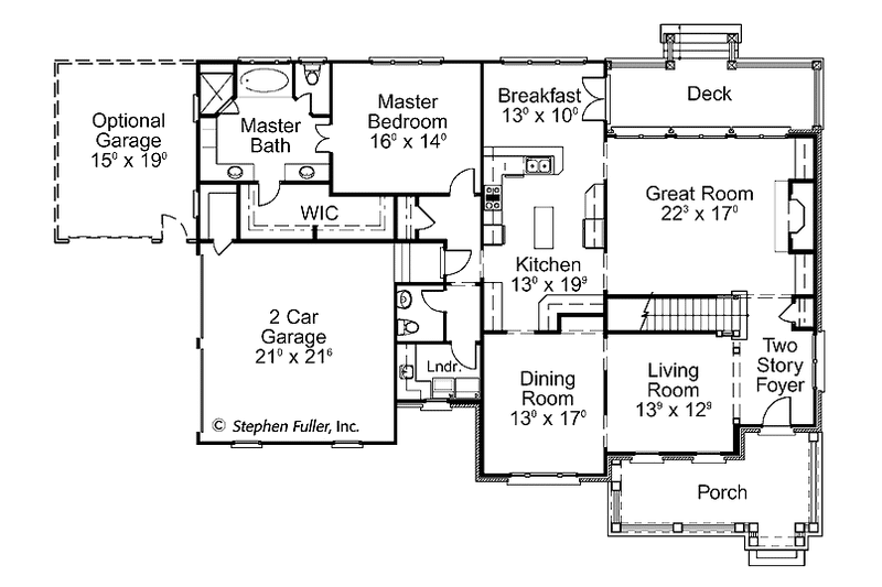 Home Plan - Floor Plan - Main Floor for Colonial House Plan #429-400 - 3 bed, 3.5 bath